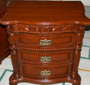 Classic Carved Wooden Bedside Table