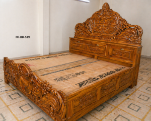 Imperial Carved Storage Wooden Bed (FH-BD-519)