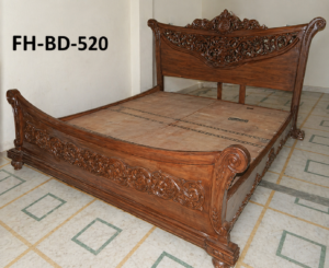 Vintage Regal Wooden Bed Frame (FH-BD-520)