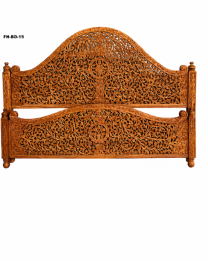 Royal Hand-Carved Wooden Bed Headboard & Footboard Set (FH-BD-15)