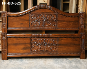 Classic Heritage Carved Wooden Headboard & Footboard Set (FH-BD-525)