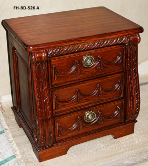 Royal Classic Carved Wooden Bedside Table (FH-BD-526 A)