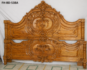 Imperial Heritage Hand-Carved Wooden Bed Header