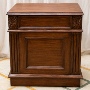 Heritage Classic Carved Wooden Bedside Table