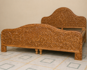 Royal Vine Hand-Carved Luxury Wooden Bed