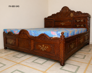 Vintage Royal Carved Storage Bed Frame