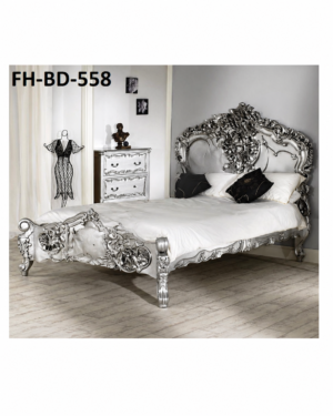 Royal Silver Carved Luxury Bed – FH-BD-558
