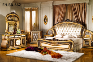 Regal Aura Gold Luxury Bed Set – FH-BD-562