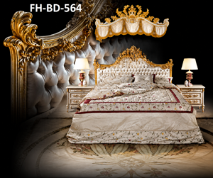 Luxe Canopy Bed – Royal Gold Edition (FH-BD-564)