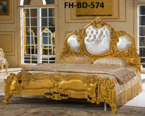 Golden Majesty Royal Bed – Opulent Signature Series (FH-BD-574)
