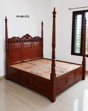 Heritage Carved Four Poster Wooden Bed (FH-BD-575)