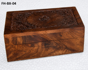 Handcrafted Carved Wooden Keepsake Box – FH-BX-04