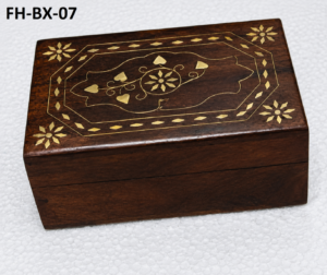 Elegant Brass Inlay Wooden Box – FH-BX-07