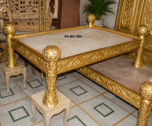 Royal Imperial Gold Carved Platform Bed