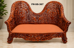 Royal Heritage Hand-Carved Wooden Sofa Bench (FH-SS-367)