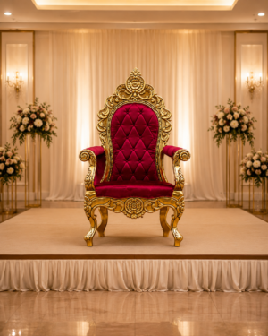 Imperial Velvet Royal Throne Chair