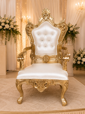 Regal Pearl Luxury Throne Chair
