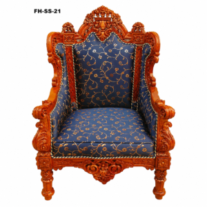 Luxury Royal Hand-Carved Wooden Armchair