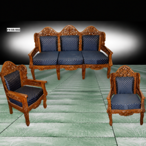Royal Hand-Carved Wooden Sofa Set