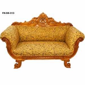 Royal Hand-Carved Wooden Loveseat Sofa