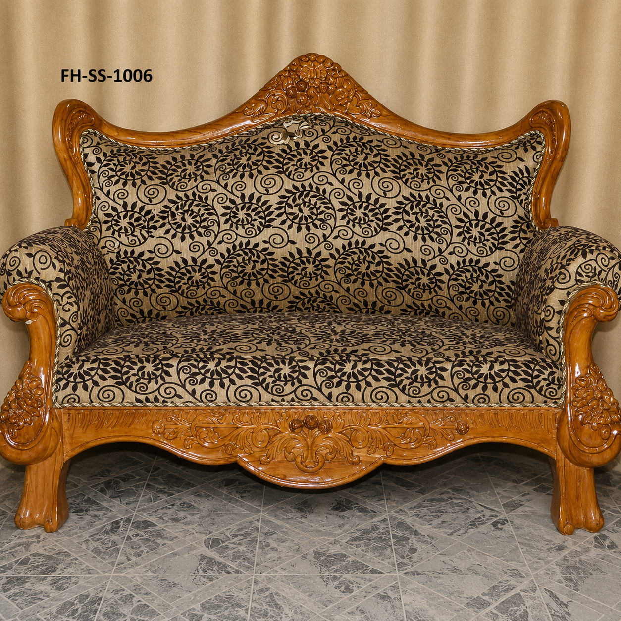 FH-SS-1005 / FH-SS-1006 Royal Hand-Carved Wooden Sofa Set - Image 2
