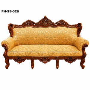 Royal Victorian Hand-Carved Wooden Sofa