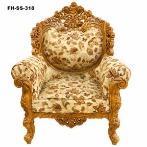 Royal Hand-Carved Wooden Accent Armchair