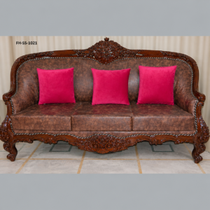Royal Heritage Leatherette Wooden Sofa Collection