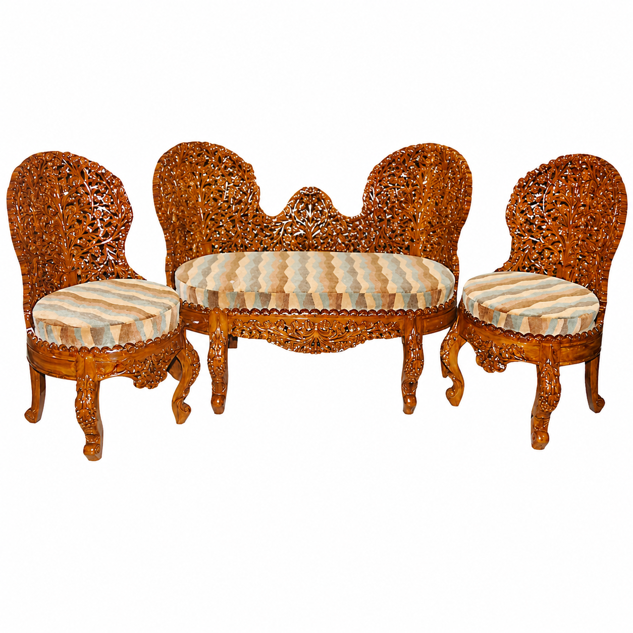 Royal Hand-Carved Wooden Lounge Set