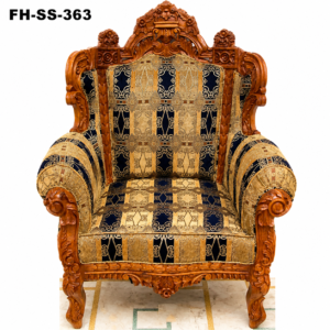 Royal Hand-Carved Wooden Lounge Armchair