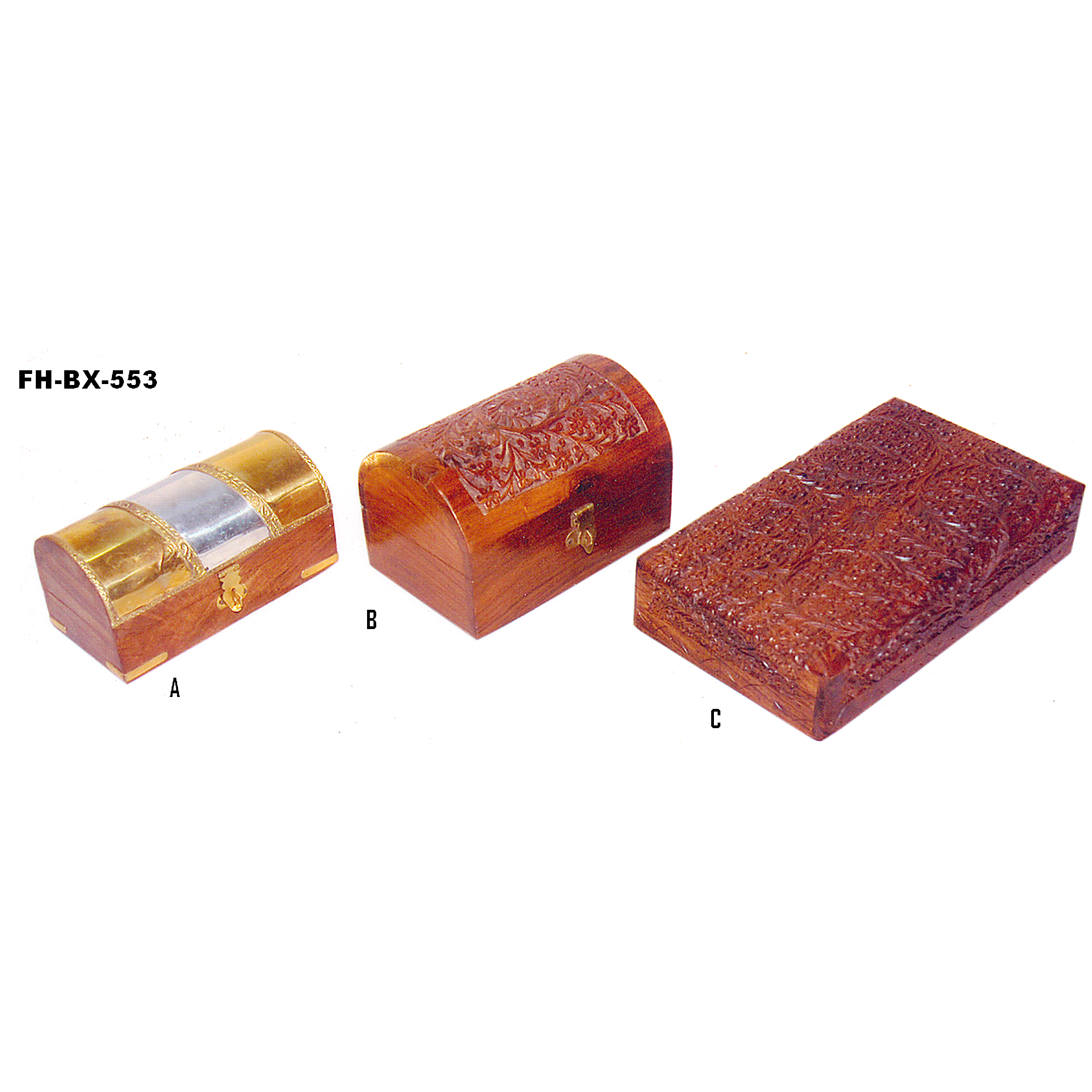 Royal Handcrafted Wooden Treasure Box Set (3-Piece Collection)
