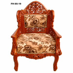 Royal Hand-Carved Wooden Accent Armchair