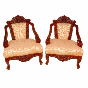 Luxury Hand-Carved Wooden Accent Chair