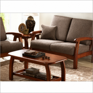 A stylish Modern Solid Wood Living Room Sofa Set crafted with a premium natural wood frame and soft grey fabric upholstery. Featuring a spacious two-seater sofa, matching armchair, and elegant wooden center table, this contemporary furniture set offers the perfect blend of comfort, durability, and minimalist design for modern homes and office spaces.