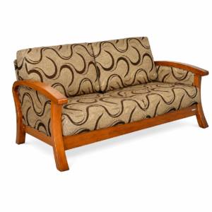 A stylish Contemporary Solid Wood 3 Seater Sofa featuring a durable solid wood frame with gracefully curved wooden armrests and premium patterned fabric upholstery. Designed for everyday comfort and modern aesthetics, this sofa is ideal for living rooms, apartments, offices, lounges, hotels, and reception areas.