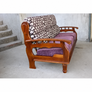 A beautifully crafted Premium Solid Wood 3 Seater Sofa featuring a durable solid wood frame with elegant curved armrests and premium dual-tone fabric upholstery. Designed with a sturdy wooden structure, comfortable cushioned seating, and a timeless finish, this sofa blends everyday comfort with classic style. Ideal for living rooms, apartments, offices, lounges, hotels, and reception areas.