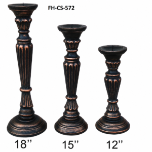 A beautifully crafted Vintage Metal Candle Stand Set featuring three elegant candle holders in graduated heights of 12", 15", and 18". Designed with a timeless antique bronze finish and classic fluted detailing, these decorative candle stands add sophistication and charm to living rooms, dining tables, hotels, weddings, restaurants, and festive décor.