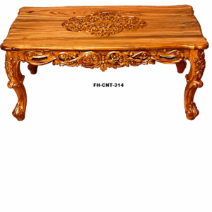 A beautifully crafted Royal Handcrafted Wooden Carved Console Table featuring an elegant wooden finish, detailed floral carvings, decorative front apron design, and stylish curved legs. This classic furniture piece reflects traditional craftsmanship with a luxurious vintage appeal.