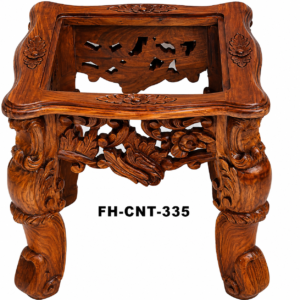 Elegant Hand-Carved Solid Wood Decorative Side Table