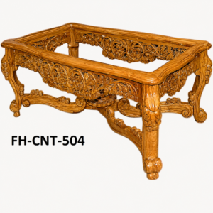 Elegant Carved Solid Wood Coffee Table  Handcrafted Designer Center Table