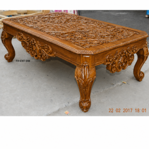 Handcrafted Solid Wood Coffee Table | Luxury Carved Center Table | Designer Wooden Coffee Table