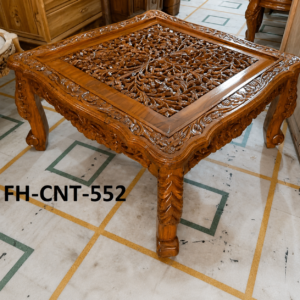 Handcrafted Solid Wood Coffee Table | Luxury Carved Center Table | Designer Wooden Coffee Table