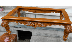 Handcrafted Solid Wood Coffee Table Frame | Luxury Carved Center Table Base | Designer Wooden Table