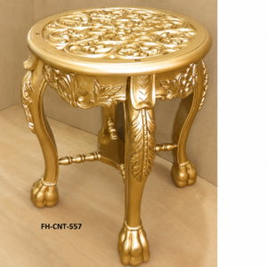 Handcrafted Solid Wood Round Side Table | Luxury Accent Table | Designer End Table