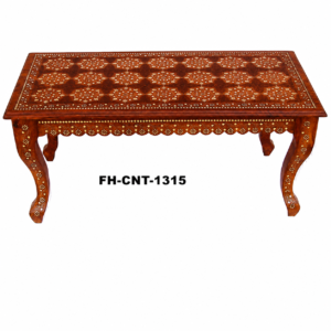 Handcrafted Wooden Bone Inlay Coffee Table | Traditional Designer Center Table