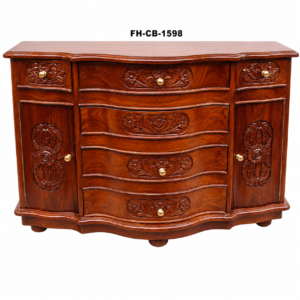 Handcrafted Solid Wood Sideboard Cabinet with Drawers & Storage | Luxury Carved Buffet Cabinet