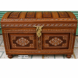 Handcrafted Solid Wood Storage Chest with Removable Tray | Luxury Wooden Treasure Trunk | Decorative Blanket Box with Secret Compartments