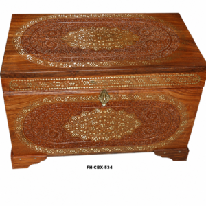 Luxury Handcrafted Wooden Storage Chest | Carved Solid Wood Treasure Trunk | Decorative Blanket & Keepsake Box