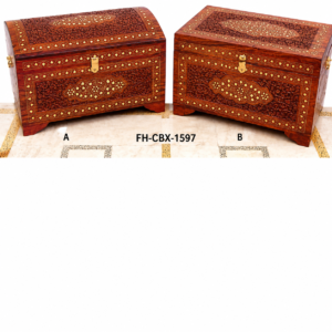 Luxury Handcrafted Wooden Storage Chest | Curved & Flat Top Treasure Trunk | Solid Wood Keepsake & Blanket Box