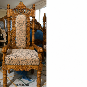 Luxury Handcrafted Solid Wood Royal Dining Chair | Carved Upholstered Wooden Armchair | Classic Heritage Furniture